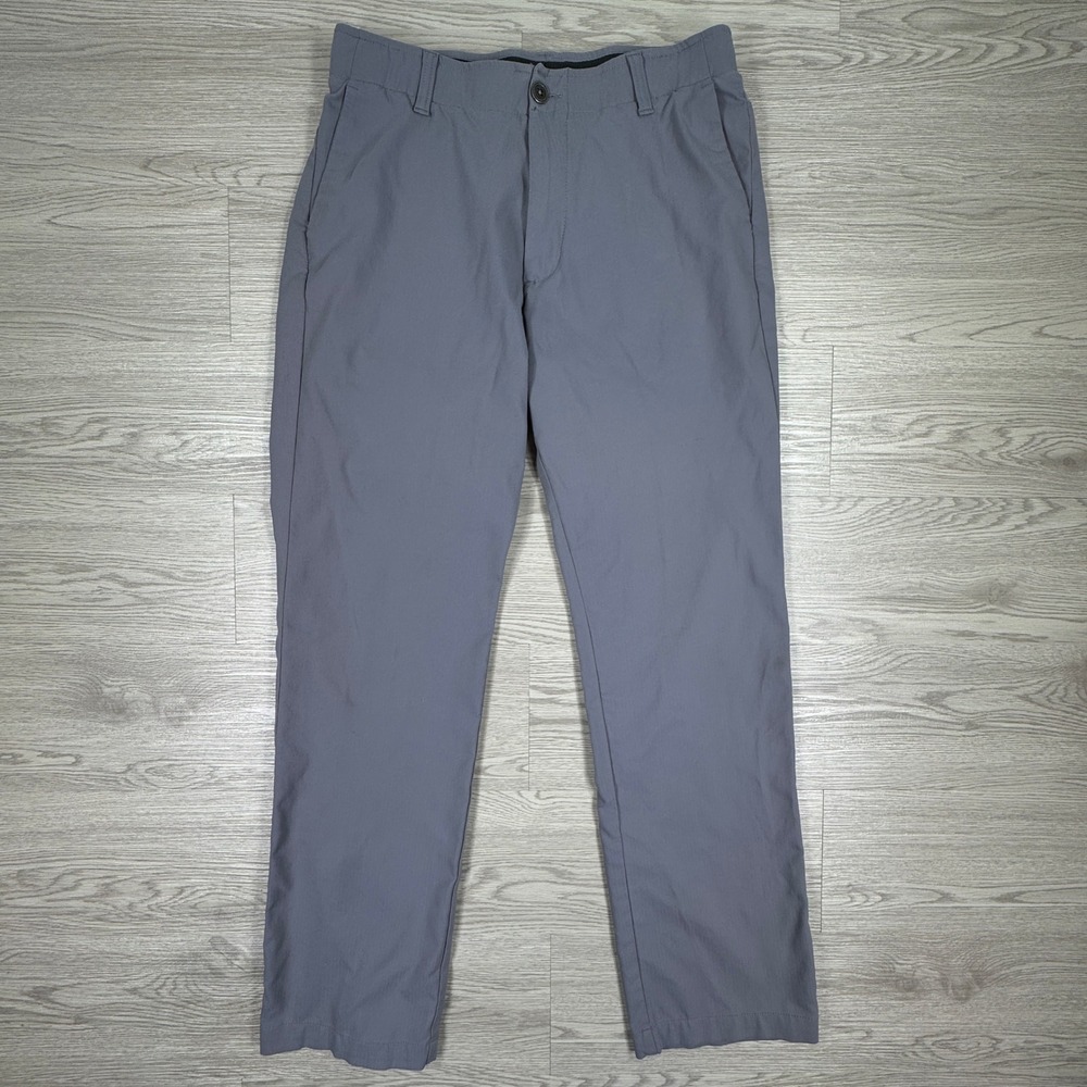 Under Armour Mens Pants Match Play Golf Chino Gray 36x32 Tapered‎ Stretch